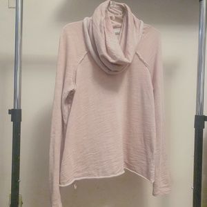 Free People Faded Pink Gathered Neck Pullover